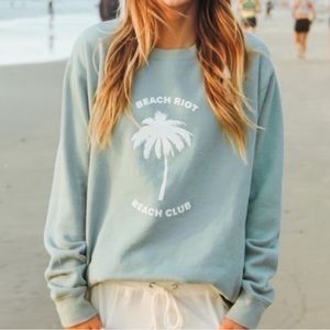 Beach Riot Beach Club Blue Oversized Sweatshirt